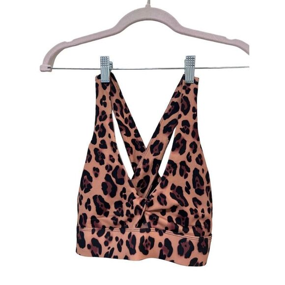 NWT Fabletics Oasis Twist Cheetah Animal Print Sports Bra Size S Athleisure - Picture 4 of 11